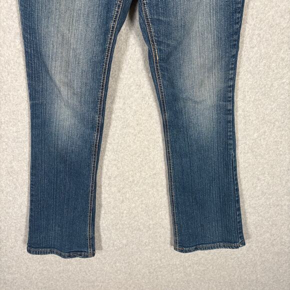 Rue 21 Jeans Juniors 7/8S Bootcut Slim Boot Low Rise Bitty Pocket Flap Y2K Short - Picture 3 of 14
